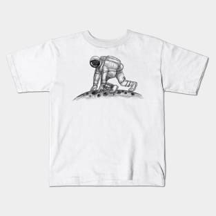 Astronaut Walking On Moon Kids T-Shirt